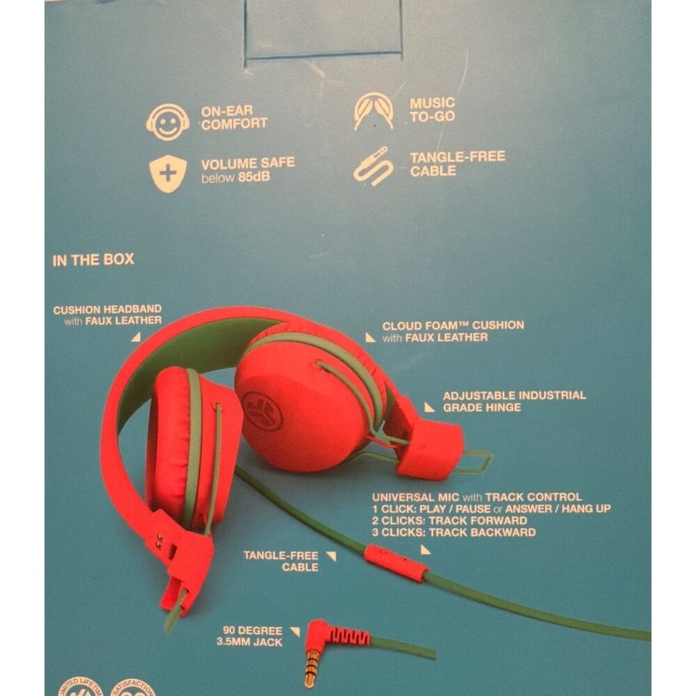 Jlab Jbuddies Studio OnEar Folding Kids Headphones Adjustable Cushioned Headband - Picture 4 of 4